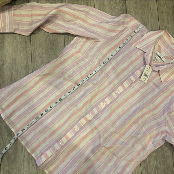 NWT Foxcroft Linen Striped Shirt - Picture 4 of 6